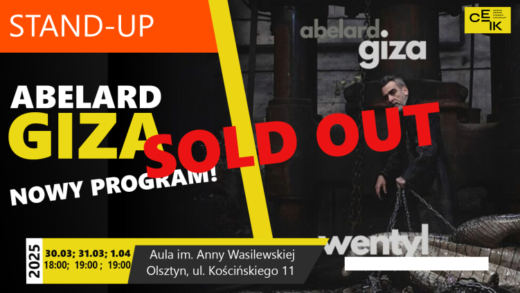 30.03; 31.03; 1.04.2025 - ABELARD GIZA - NOWY STAND-UP "WENTYL"