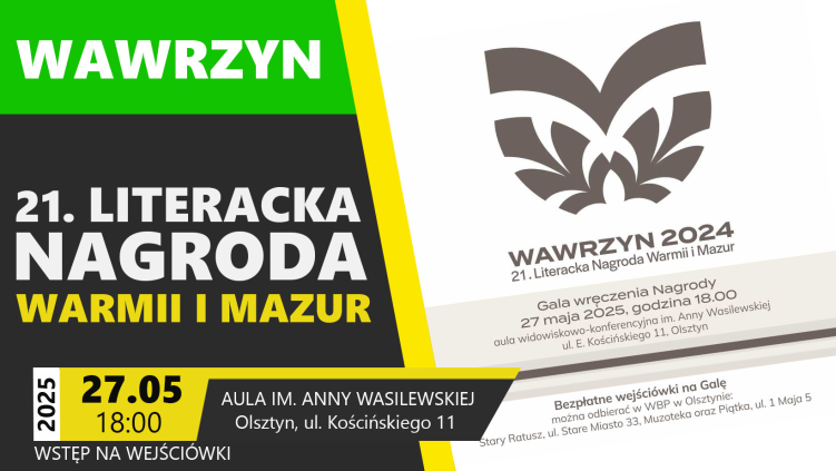 27.05.2025 - WAWRZYN 2024 - 21. NAGRODA LITERACKA WARMII I MAZUR