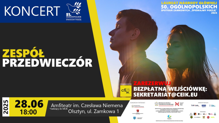 28.06.2025 - ZESPÓŁ PRZEDWIECZÓR - KONCERT  51. OGÓLNOPOLSKICH SPOTKAŃ ZAMKOWYCH "ŚPIEWAJMY POEZJĘ"