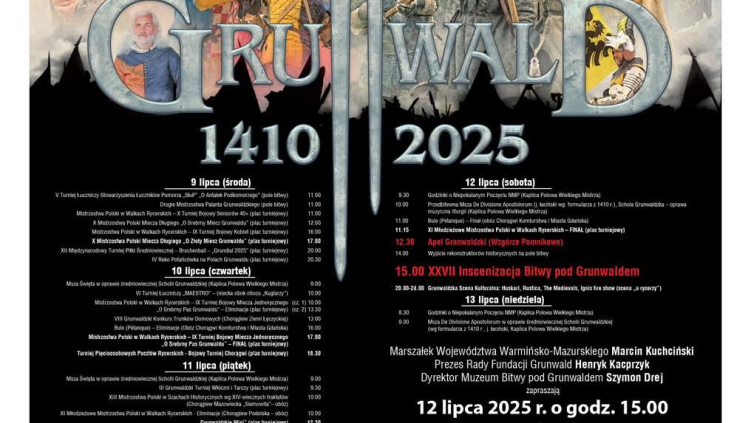 9.07.2025 - 13.07.2025 GRUNWALD 1410-2025 - INSCENIZACJA BITWY POD GRUNWALDEM